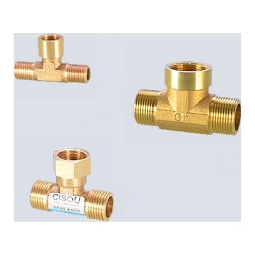 Brass Pipe Fitting - Male x Female x Male Tee 3-Way Connector 1/8",1/4",3/8",1/2",3/4",1" BSP Jointer Adaptor for Water Air Fuel