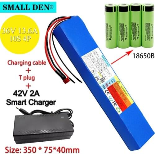 36V 13.6Ah 18650B lithium ion battery pack 10S4P 500W 42V ebike electric car bicycle motor scooter with 15A BMS + 42V 2A charger