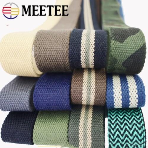 Meetee 2Meters 38mm 3.5mm Thick Polyester Cotton Webbings Backpack Strap Belt Strapping Ribbon DIY Garment Sewing Accessories