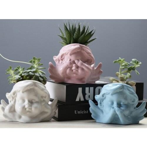 Cute Angel Girls Succulent Planters Ceramic Flower Pot Nordic Vase for Home Tabletop Decor Various Styles Flowerpot