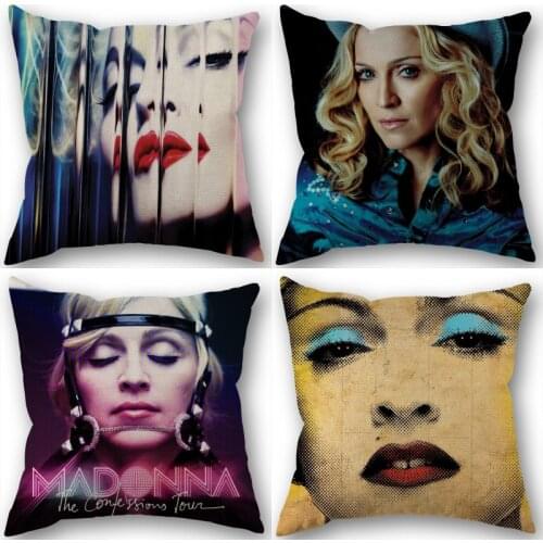 New Madonna Pillowcase Cotton Linen Fabric Square Zippered Pillow Cover For Home Wedding Decoration 45X45cm Not Fade 1210