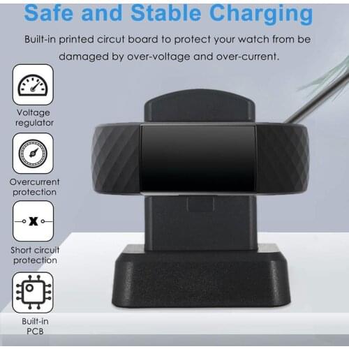 New Portable Smart Watch Charger For Fitbit Charge 4 Smartwatch Safe Replacement Charger Dock Stand Charging Cable Station Base