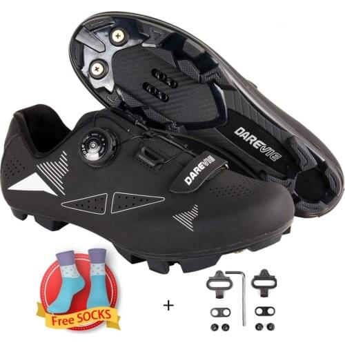 DAREVIE MTB Cycling Shoes Mountain Bike Cycling Shoes Pro Race MTB Self-Locking Bicycle Sneakers Boots SPD Lock Shoes Men Women