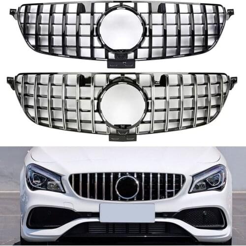 Front Racing Billet Bumper Grille Upper Cover For Mercedes-Benz W166 GLE Class 2015 2016 2017 2018 2019 2020 GTR