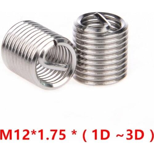 M12*1.75*1/1.5/2/2.5/3D Wire Thread Insert Wire screw sleeve, M12 Screw Bushing Helicoil Wire Thread Repair Inserts SUS304