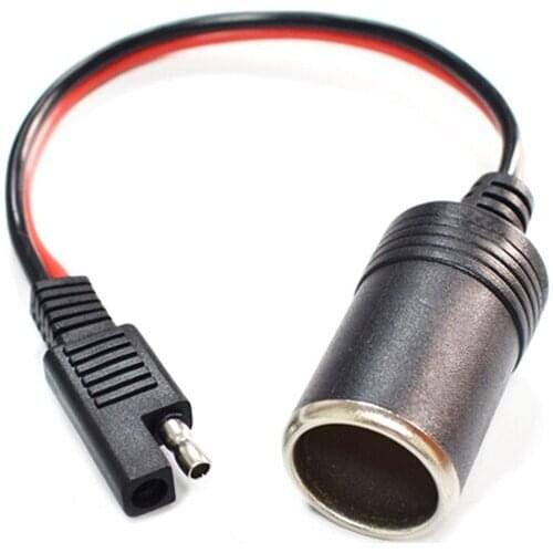 Female Cigarette Lighter Socket to Sae with Sae 2 Pin Quick Release Disconnect Connector Plug 14AWG Extension Cable