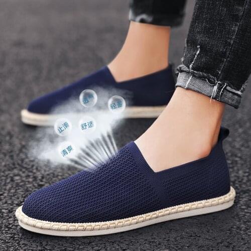 Mesh Men Shoes Breathable White Mens Sneakers Trendy Slip on Lightweight Black Walking Man Tenis Shoe Zapatillas Hombre