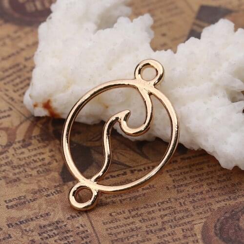 DoreenBeads Zinc Based Alloy Connectors Round Hollow Gold Silver Color Wave Seagull 28mm(1 1/8") x 20mm( 6/8"), 20 PCs