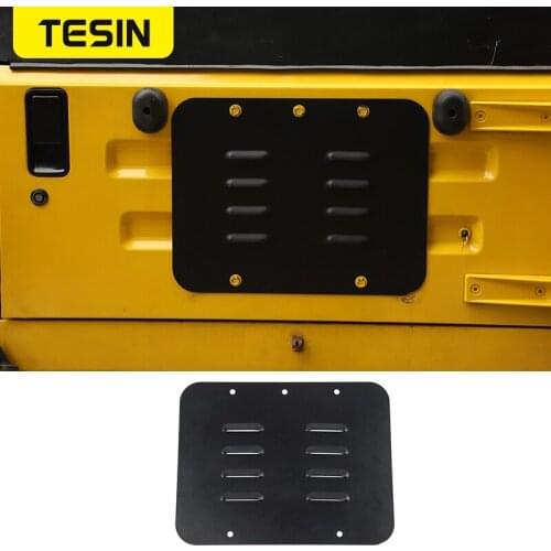 Car Tailgate Spare Tire Carrier Delete Filler Plate for Jeep Wrangler TJ 1997-2006 Aluminum Alloy Panel Exterior Accessories