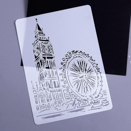 1pc Big Ben Stencils PaintingTemplate Reusable DIY Scrapbooking Photo Album Decorative Stencils Drawing Template
