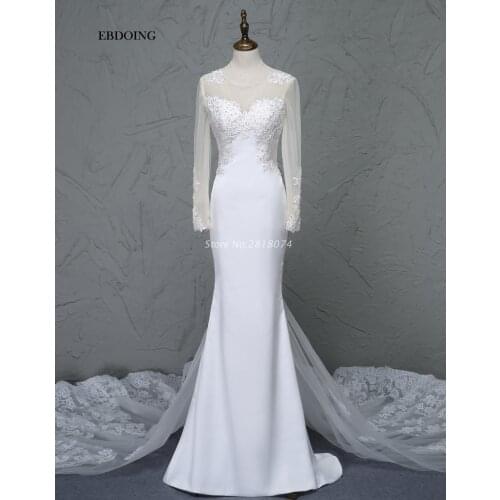 Vestidos De Novia Wedding Dress Sheath O-neck Neckline Robe De Mariage Wedding Gowns With Lace Appliques Beaded
