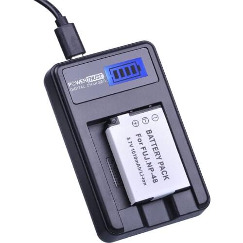 PowerTrust 1Pcs NP-48 NP 48 NP48 Rechargeable Li-ion Battery and LCD USB Charger for Fujifilm XQ1 and XQ2 Cameras
