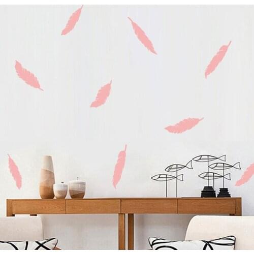 1PC Classic Simple Style Feather Wall Stickers Dining &Living Room Bedroom Wall Decals Nordic Simple Style Home Decor Hot Sale