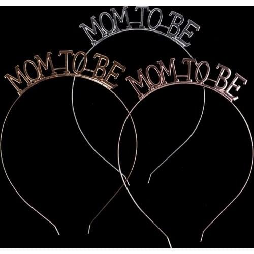 1pc Rose Gold Silver Mom To Be Tiara Crown Headband for Baby Shower Boy Girl Gender Reveal Party Announcement Decorations