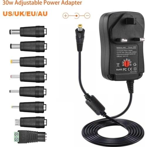 3V 4.5V 5V 6V 7.5V 9V 12V 2A 2.5A AC / DC Adapter Adjustable Power Supply Universal Adaptor Charger For LED Light Bulb LED Strip