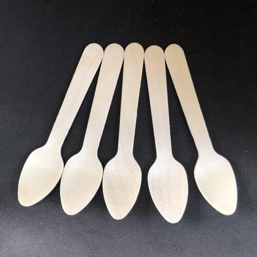 5000pcs/lot Disposable tableware Natural wooden spoon ice cream spoon Cake wooden spoon 11cmx2.4cm Factory wholesale
