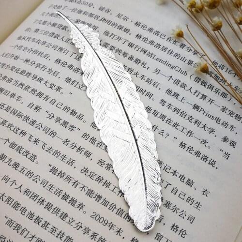 7pcs Metal Feather Bookmark Chinese Style Vintage Page Book Markers Wedding Gifts for Guests Bridesmaid Gift Party Favors