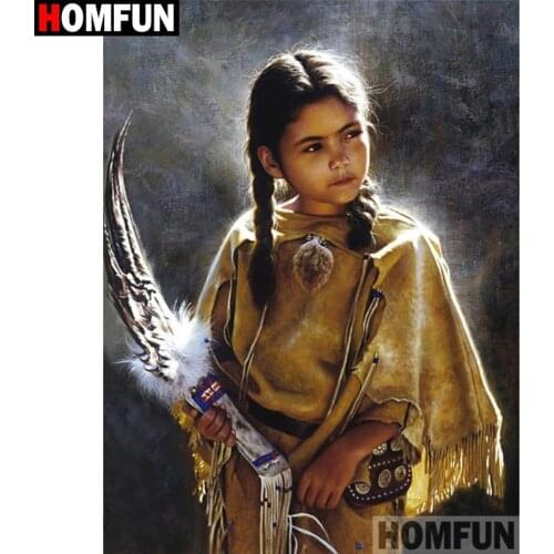 HOMFUN Diamond Painting Cross Stitch "Girl character"5D DIY Diamond Embroidery Full Square/round Rhinestone Of Picture A25915