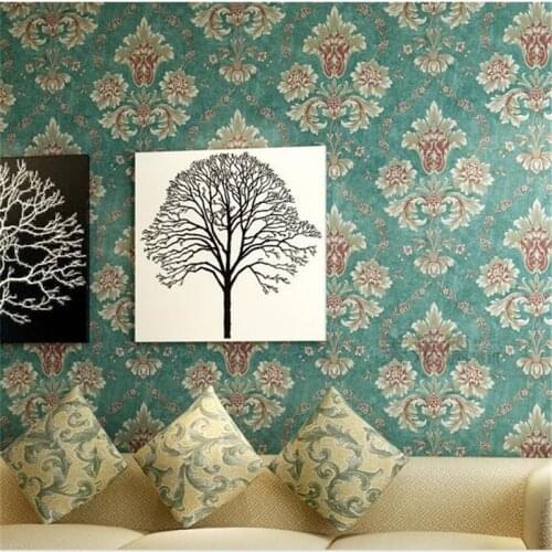 Beibehang Continental 3D embossed non-woven wallpaper papel de parede Damascus wallpaper living room bedroom wallpaper backdrop