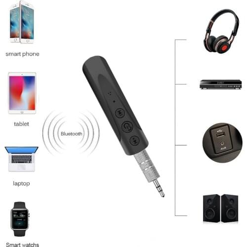 Bluetooth 4.2 MP3 Player Adapter Handsfree 3.5mm Jack Aux Audio Receiver Adapter For Stereo MP3 Player Car Radio Wired Earphone