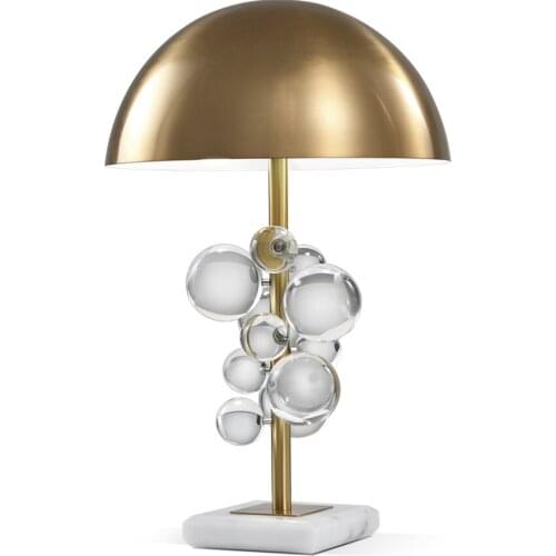 European Luxury Marble Base Table Lamps Bedroom Modern Living Room Desk Lights Romantic Sofa Study Hotel Table Lights Fixtures