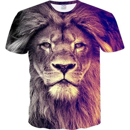 The New Summer King Of The Forest Lion Pattern Short Sleeve 3D Printing Short Sleeve T-Shirt Men And Women Leisure T-Shirt Anima