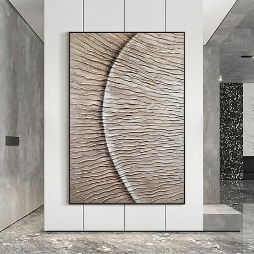 Thick lines Abstract Texture Flying Sun Handmade Canvas Oil Painting Interior Decoration Art Gift-giving