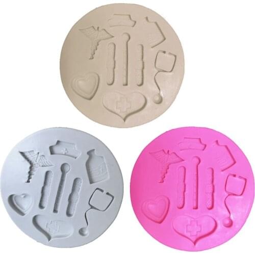 Nurse Themed Medical- Hat Bottle Heart Tool Medicine Candy Silicone Resin Mold J60E