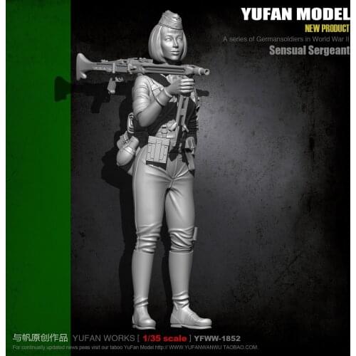 Yufan Model 1/35 Resin Soldier Figure Original German Beauty Machine Gunners Model Kit YFWW35-1852