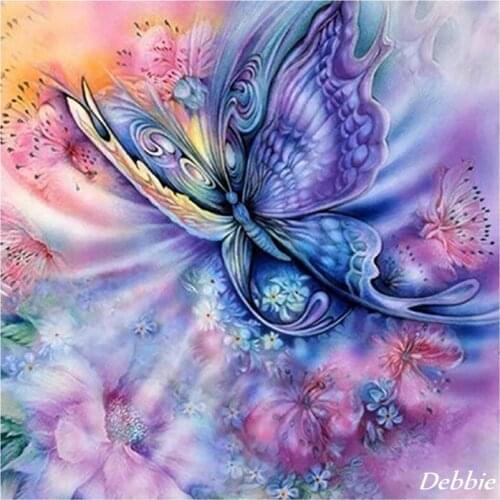 Dream Butterfly Flowers Diamond Painting Colorful 5D DIY Cross Stitch Craft Full Drills Rhinestone Paint Home Wall Decoration