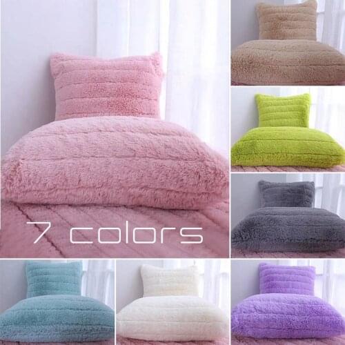 Nordic Style Plush Cushion Cover Home Decor Pillow Covers Living Room Bedroom Sofa Decorative Shaggy Fluffy Pillowcase