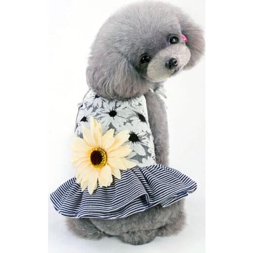 Pet Dog Cat Dress Clothes Puppy Cute Sunflower Sling Skirt Summer Skirt Pet Princess Dress for Chihuahua Small Large Dogs Cats