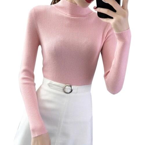 Autumn Winter Sweater Women Long Sleeve Pullover Basic Sweaters Turtleneck Korean Style Knit Tops Femme