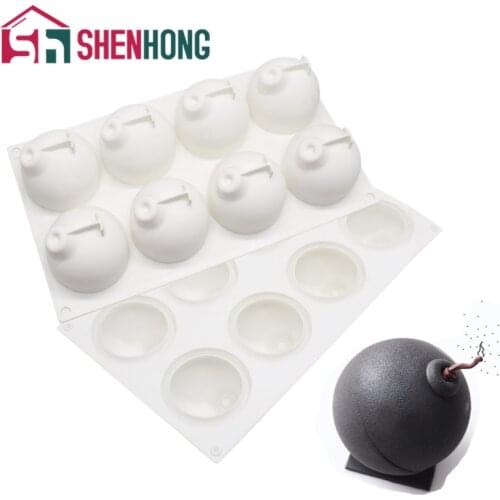 SHENHONG Bomb Silicone Cake Round Spherical Shape Mold Kitchen Bakeware Desserts Baking Funny Chocolate Brownie Mousse DIY Tools