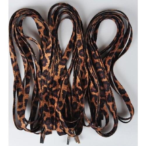 1 Pair Newest Classic Leopard Print Shoelaces Fashion Flat Laces Applicable to all kinds of shoes Free Shipping