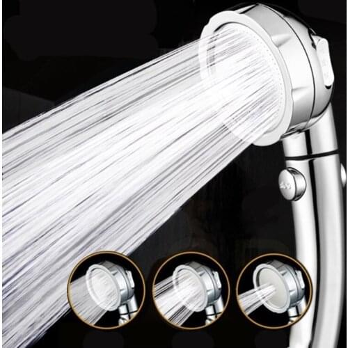 Bathroom Water Saving shower 3-Function SPA shower head with switch on/off button high Pressure Anion Filter Bath hand Shower