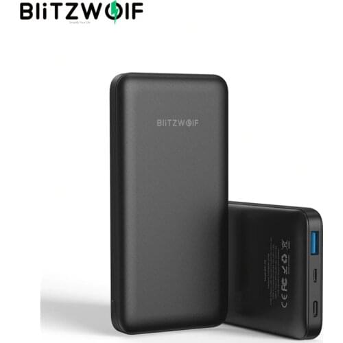 BlitzWolf BW-P9 18W 10000mAh USB PD QC 3.0 Power Bank Type C Fast Charging Dual for iPhone 12 Pro Max for Xiaomi for Huawei
