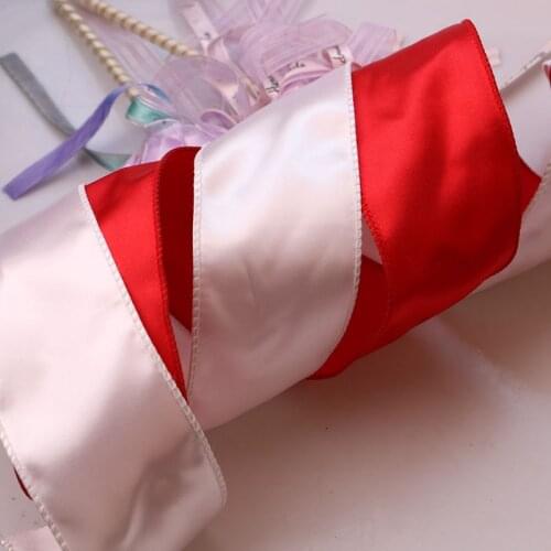 1YARD 6.7-7.2cm white red single-sided ribbon hand DIY gift box wrap ornament 67