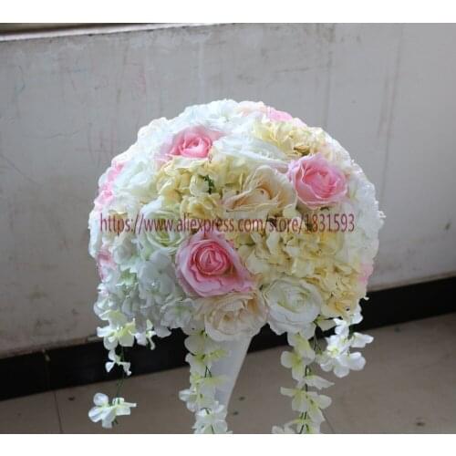 10pcs/lot wedding road lead ball artificial flowers wedding decorations table centerpiece decoration flower ball 30cm TONGFENG