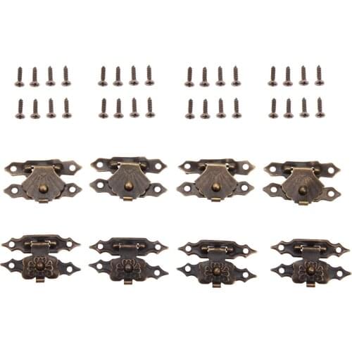 10Pcs Box Padlock Hasp Antique Iron Jewelry Wooden Wine Gift Box Hasp Locked Handbag Buckle Furniture Hardware Parts