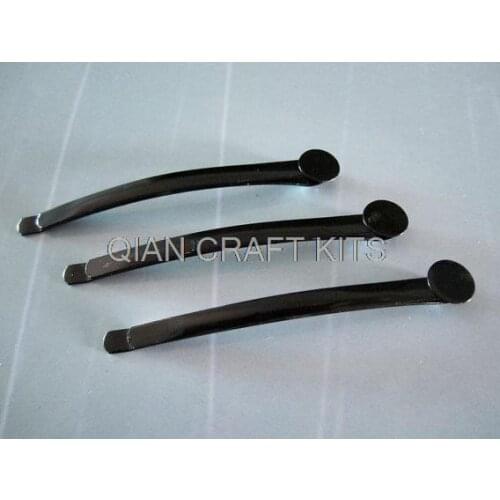 150pcs lead and nickle free metal Black Stone Bobby Pins with 8mm glue on Round Pad (63mm)