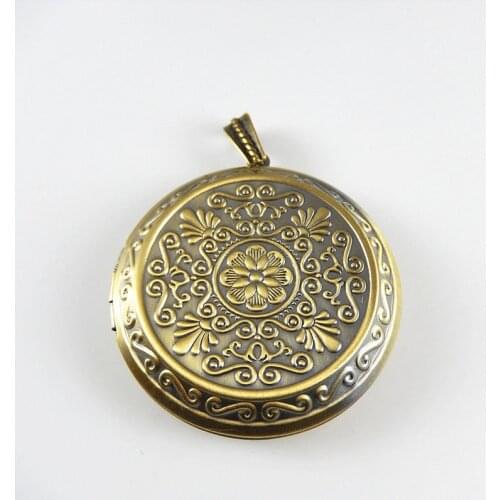 2PCS Antique Bronze Retro Look Necklace Locket Charms Pendant Locket Box Photo Boxes Women Jewelry Accessory 44*44*11MM 01666