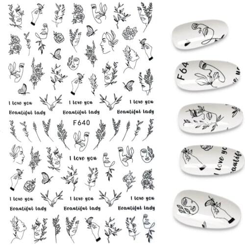 The New 3D Nail Sticker Butterfly Flower stickers for nail Foil Love Heart Design Nails Accessories Fashion Manicure Sticker