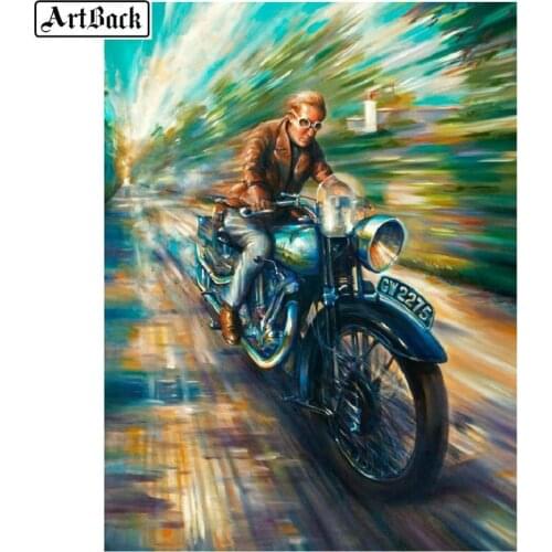 5d diamond painting ride motorcycle abstract landscape full square drill diamond mosaic 3d round rhinestone diamond embroidery