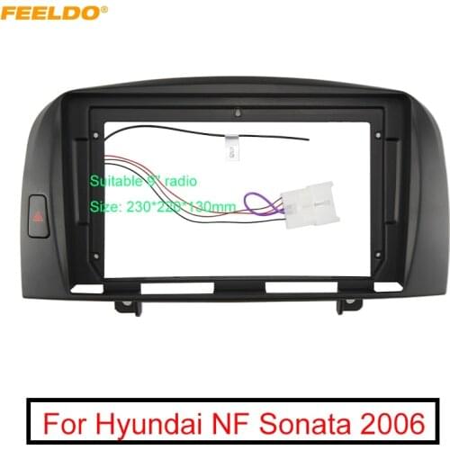 FEELDO Car Audio 9" Big Screen Fascia Frame Adapter For Hyundai NF Sonata 2Din Dash DVD Player Fitting Panel Frame Kit