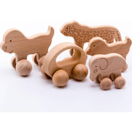1pc Organic Beech Wooden Car For Babies BPA Free Montessori Toys Wooden Rattle Brain Game Toys Handmade Crafts Gift Child Block