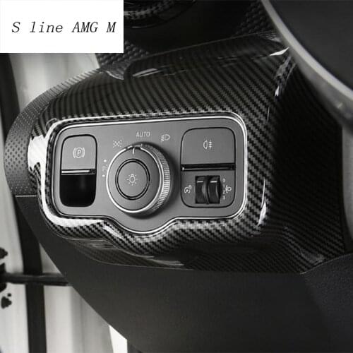 Car styling Headlight Switch Button Panel Strip Cover Sticker Trim For Mercedes Benz A Class A180 A200 Auto Interior Accessories