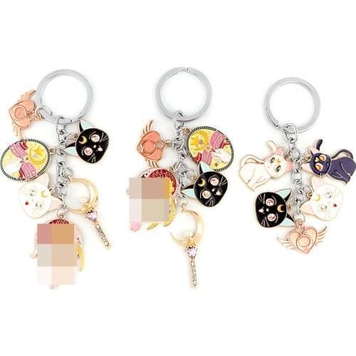 MD890 DMLSKY Anime Metal Alloy Pendant Key Chains Ring Gift For Women Men Bag Keychain Keyring Jewelry