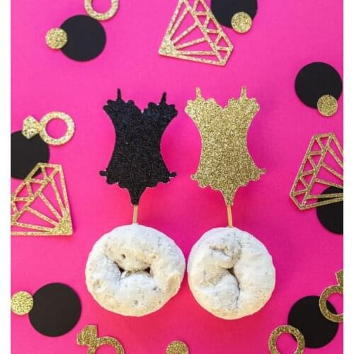 Bachelorette Cupcake Toppers Lingerie Toppers Corset Toppers Bridal Shower Toppers Bachelorette Party Decor Food Picks