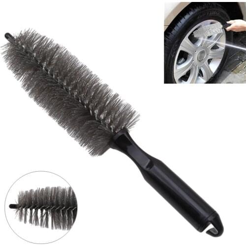 Wheel Tire Brush, Hand-Held Cleaning Detergent With Handle Tire Rim Scrub Cleaner Washing Tool